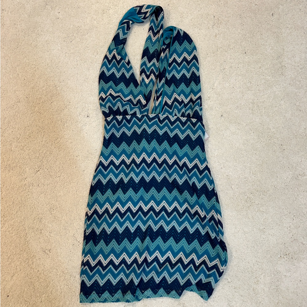 NEW Mamma Mia Dress | Halter Knitted | Groovy |Almost Famous Patterned Crocheted